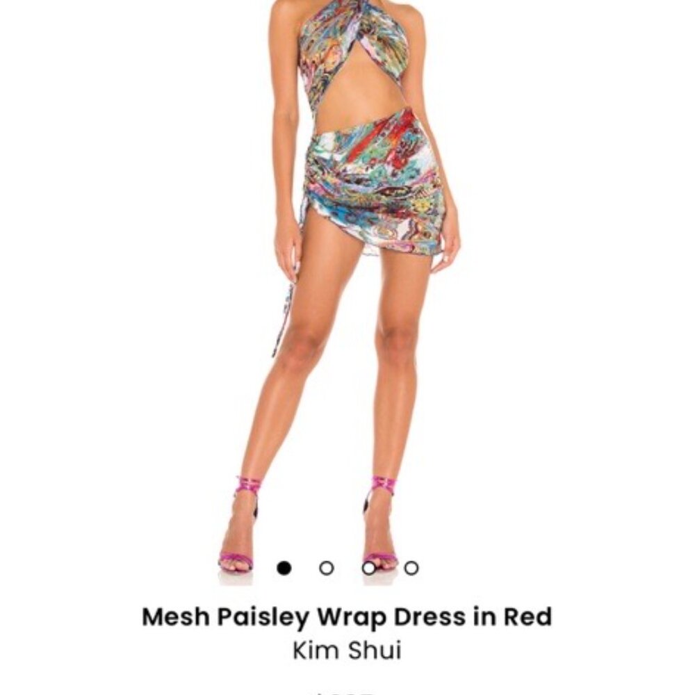 Kim Shui Mesh Paisley Wrap Dress in Red